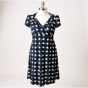 Leota Size Medium Geometric Stretch Career Travel Wrinkle Resistant Dress